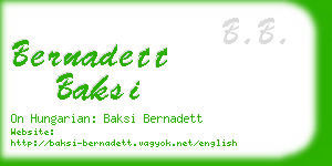 bernadett baksi business card